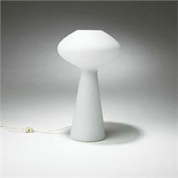 Lisa Johanssen-Pape, table lamp, Iittala, Finland, 1954, cased and frosted glass, 17.5"...