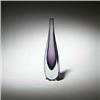 Image 1 : Flavio Poli, Sommerso vase, Seguso, Italy, 1950s, 14"h, Violet drop cased in clear glas...
