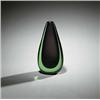 Image 1 : Flavio Poli, Sommerso vase, Seguso, Italy, 1950s, 13"h, Purple drop cased in green glas...