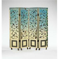 Piero Fornasetti, folding screen, Fornasetti, Italy, 1952, lacquered wood, 56"w x 1.25"...