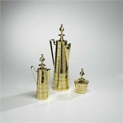 Tommi Parzinger, coffee service, Dorlyn Silversmiths, USA, 1950s, brass, 16.75"h talles...