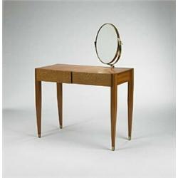 Gio Ponti, vanity, Giordano Chiesa, Italy, 1964, Italian walnut, brass, glass, 37.25"w ...