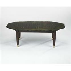 Fontana Arte, coffee table, Fontana Arte, Italy, c.1958, enameled glass, mahogany, brass...