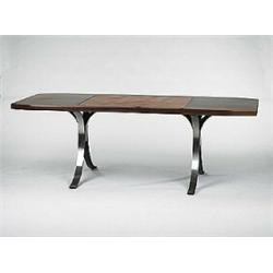 Osvaldo Borsani, desk, Tecno, Italy, 1960s, rosewood, leather, steel, 86"w x 35.5"d x 2...