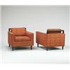 Image 1 : Harvey Probber, attribution, lounge chairs, pair, USA, 1960's, mohagony, upholstery, 27"w...