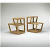 Image 1 : Edward Wormley, end tables, Drexel, USA, c. 1955, mahogany, leather, 16"w x 24"d x 26"h...