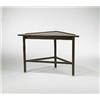 Image 1 : Edward Wormley, corner table, Dunbar, USA, c. 1957, walnut, brass, 43"w x 24"d x 28.5"h...