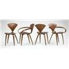 Image 1 : Norman Cherner, chairs, set of four, Plycraft, USA, 1950s, walnut, 19"w x 26"d x 31"h...