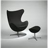 Image 1 : Arne Jacobsen, Egg chair and ottoman, Frtiz Hansen, Denmark, c.1957, upholstery over fibe...