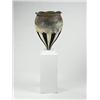 Image 1 : George Timock, untitled, USA, 1977, raku, 56.5 x 20 dia, A large sculptural vessel with...