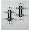 Image 1 : Anonymous, sconces, 1970s, chrome and enameled metal, 18.5"w x 13.75"d x 30"h, These sc...