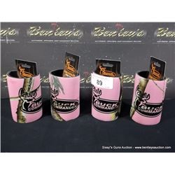 LOT: BUCK COMMANDER PINK BEER/COLD DRINK COOZIE 4X MONEY