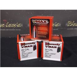 HORNADY 22004 V-MAX 100 PER BOX, 20 CAL, .204 32 GRAIN V-MAX (3X MONEY)