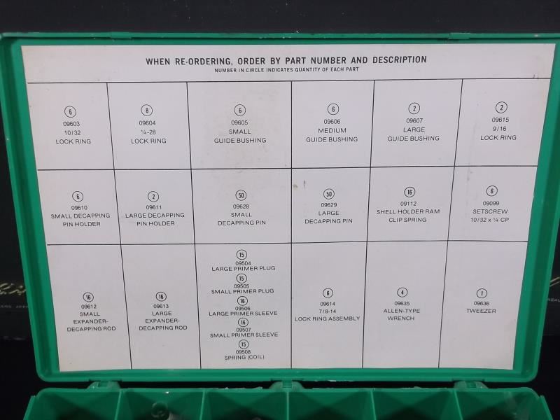 RCBS "THE RELOADING PEOPLE" 09637 PARTS KIT