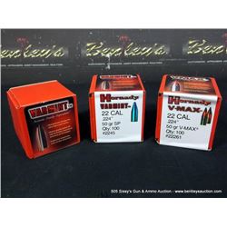 HORNADY V-MAX .224", 22 CAL, 55 GR, W/ CANNELURE 22261 100 COUNT 3X MONEY