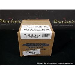 BERRY'S 45 ACP 230 GR, ROUND NOSE (.452) 500 COUNT