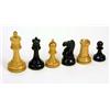 Image 1 : A late 19th century Jaques & Son Staunton chess set, of turned wood form with weighted and baize...