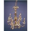 Image 1 : An  ormolu chandelier in rococo style, cast overall with acanthus scrolls, with a central baluste...