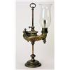 Image 1 : A late 19th century Continental brass adjustable table lamp and shade in the form of a colze type...