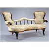 Image 1 : An early Victorian rosewood show-frame sofa, with two rounded ends, a low back with spirally flut...