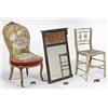Image 1 : A pair of 19th century painted beech side chairs, turned to simulate bamboo with rush seats...