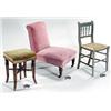 Image 1 : Three Victorian painted side chairs with rush seats...