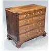 Image 1 : A George III mahogany chest, the top with a moulded edge above a slide and four long graduated dr...