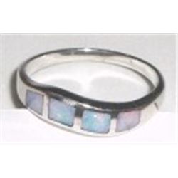 BEAUTIFUL AUSTRALIAN OPAL 4 STONE RING *SET IN SOLID .925 STERLING SILVER*!! RING CAME OUT OF ESTATE