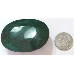 88.31 *EXTREMELY HUGE* CARAT GREEN EMERALD GEMSTONE *BEAUTIFUL OVAL CUT & FACETED* GEM!! GEMSTONE CA