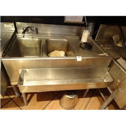 S/S 3' 2-Comp Sink w/Drainboard 