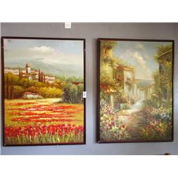 2 Large Italian Scenery On Canvas - 2 Times the Money