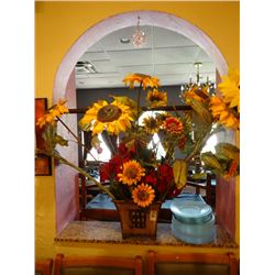 Potted Silk Sunflower Arrangement