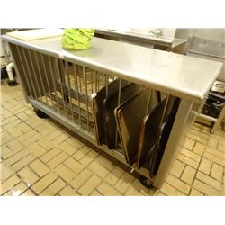 S/S 6' Rolling Bullnosed Table w/Pan Storage