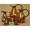 Image 1 : Set of six graduated weighted copper jugs marked Burt Bros Birmingham…