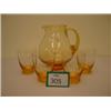 Image 1 : Whitefriars golden amber lemonade set - jug and six glasses…