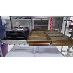 4 TEFLON CUPCAKE PANS,  1 RECTANGULAR BAKING PAN, TWO  4 LOAF BREAD PANS