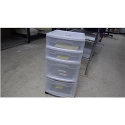 RUBBER MADE 4 DRAWER STORAGE UNIT ON WHEELS