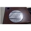 Image 2 : SLAB OF GRANITE, ROUND PIECE OF MARBLE, ONE WOODEN CUTTING BOARD, AND ONE PLASTIC CUTTING BOARD.