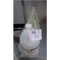 4 JUGS OF PROMAX SANITIZER 6 LIQUID CHLORINE SANITIZER