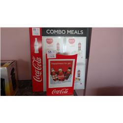 TWO COCA COLA SIGNS WITH MENU INSERT FLAPS