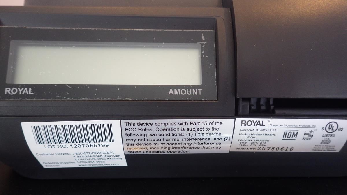 ROYAL 500DX ELECTRONIC CASH REGISTER