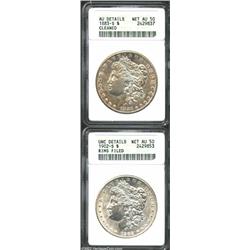 1883-S S$1--Cleaned--ANACS, AU Details, Net AU50, light honey-gold patina, faintly hairlined but wit