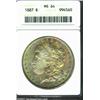 Image 1 : 1887 S$1 MS64 ANACS. The peak of the 7 in the date is repunched. The obverse has lovely gold, orange