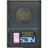 Image 2 : 1905 50C Unc Details, Improperly Cleaned NCS. Deep aqua-marine patina hugs the borders, while the ce