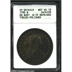 1795 S$1 Draped Bust--Repaired, Tooled, Polished--ANACS. VF Details, Net VG10. B-15, BB-52, R.1. Dee