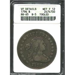 1796 S$1 Large Date, Small Letters--Tooled--ANACS. VF Details, Net Fine 12. B-5, BB-65, R.2. The rev