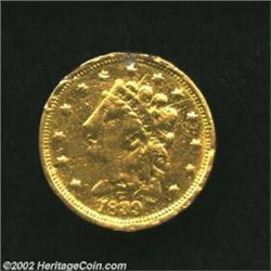 1839/8-C $2 1/2 VG8 Ex-Jewelry, Damaged Uncertified. Winter 3-C, R.3. Polished, scratched, and with.