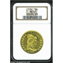 1799 $10 Large Stars Obverse MS60 NGC. B. 4-E, Taraszka-19, R.3. The 1799 (37,449 pieces produced, s