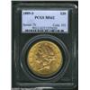 1889-S $20 MS62 PCGS. The lovely clean surfaces display apricot-pink toning near the centers, and pa