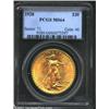 1928 $20 MS64 PCGS. Almost blemish-free surfaces, frosty, well made, and displaying a rich golden co